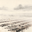Zhuang Tou Farm Head Taoist farm tools in morning field ink painting