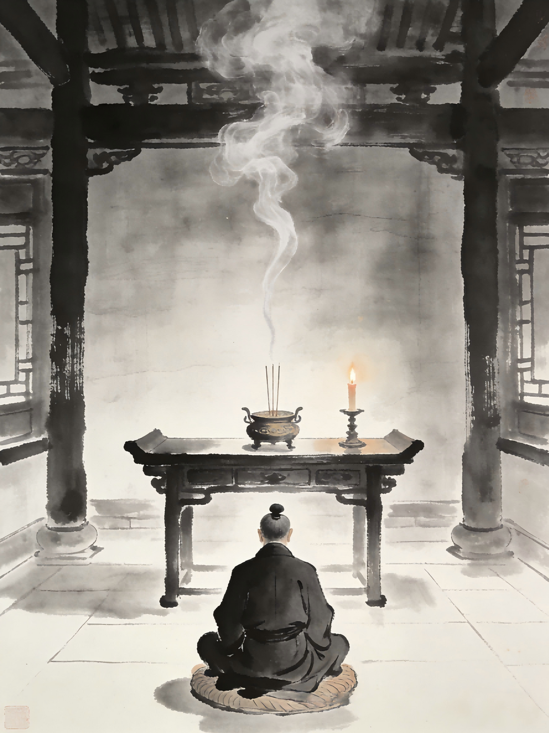 The Five Death Sufferings - Taoist spiritual illustration showing souls journeying through afterlife realms
