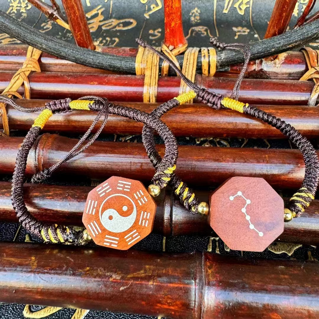 Taoist Big Dipper silver-inlaid Zhouyi Bagua bracelet