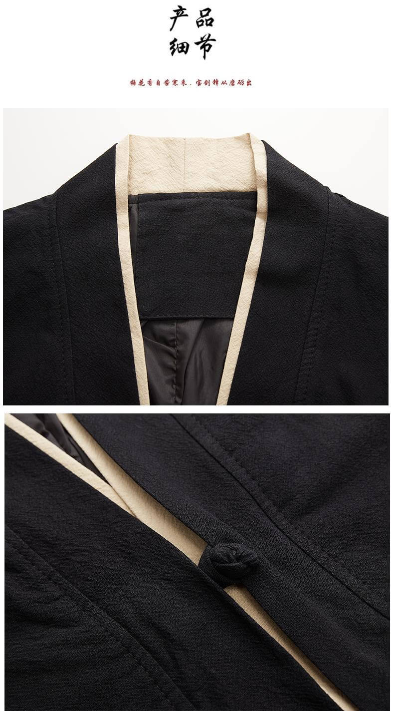 Stylish Serenity Daoist Robe Scholarly Outfit Chinese Hanfu Jacket