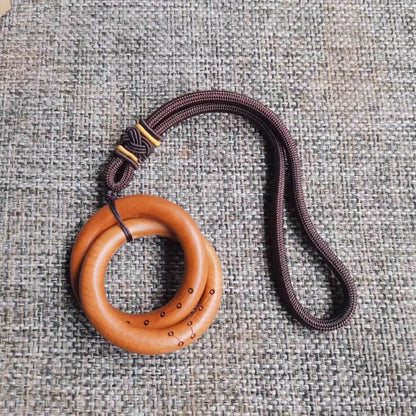 Thunder struck Jujube Wood Big Dipper Yin Yang Personal Protection Pendant Amulet - View 3