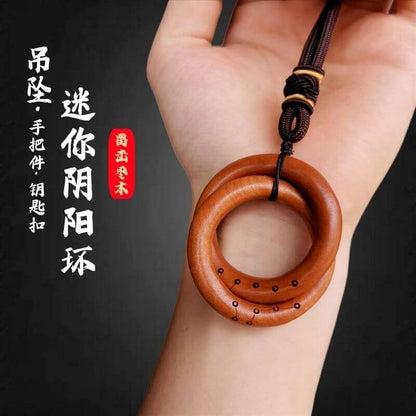 Thunder struck Jujube Wood Big Dipper Yin Yang Personal Protection Pendant Amulet - View 4