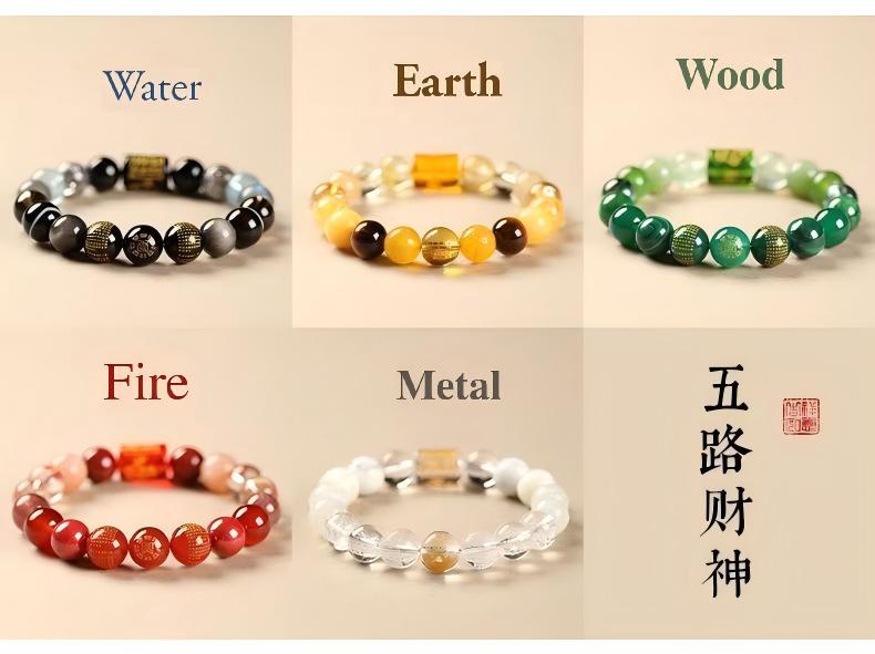 Taoist Five Elements Wood Element Crystal Bracelet: Balance your wood element, gather wealth and attract fortune