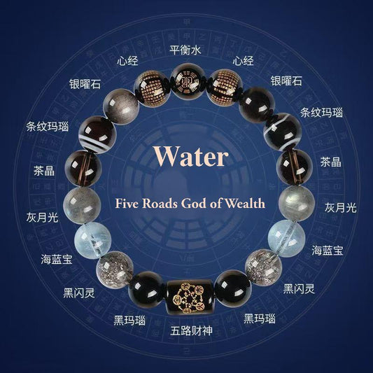 Taoist Five Elements Crystal Bracelet: Balance the water element and enhance financial fortune