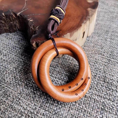 Donnerschlag Jujube-Holz Großer Wagen Yin Yang Persönlicher Schutzanhänger Amulett