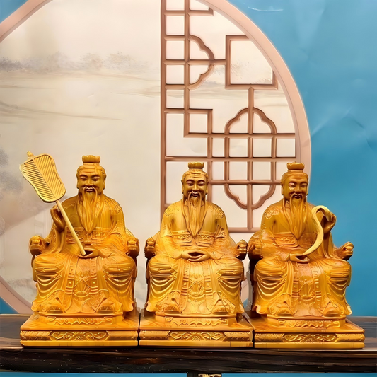 Authentic Consecrated Thuja-Wood Statue – The Three Pure Ones