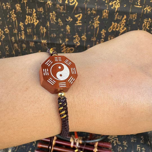 Taoist Big Dipper silver-inlaid Zhouyi Bagua bracelet