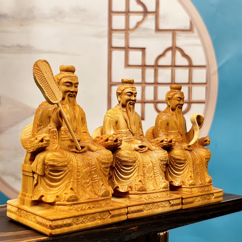 Authentic Consecrated Thuja-Wood Statue – The Three Pure Ones