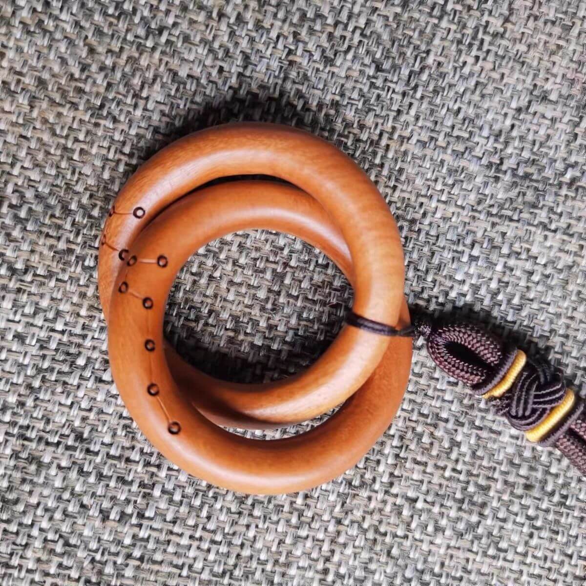 Thunder struck Jujube Wood Big Dipper Yin Yang Personal Protection Pendant Amulet