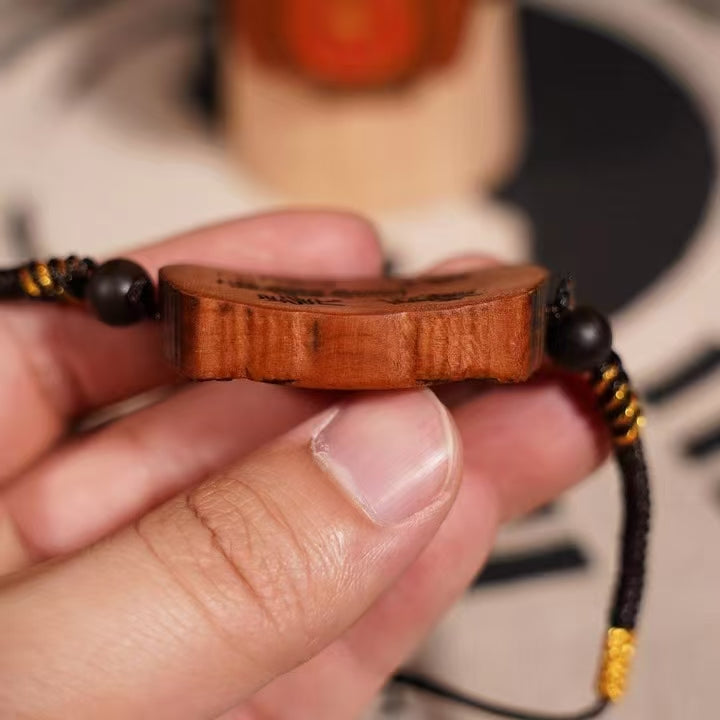 Taoist jujube wood “Mountain Ghost Spending Coin” protective bracelet