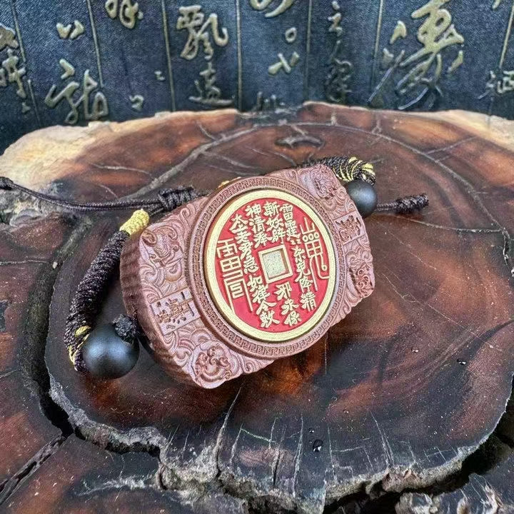 Taoist jujube wood “Mountain Ghost Spending Coin” protective bracelet